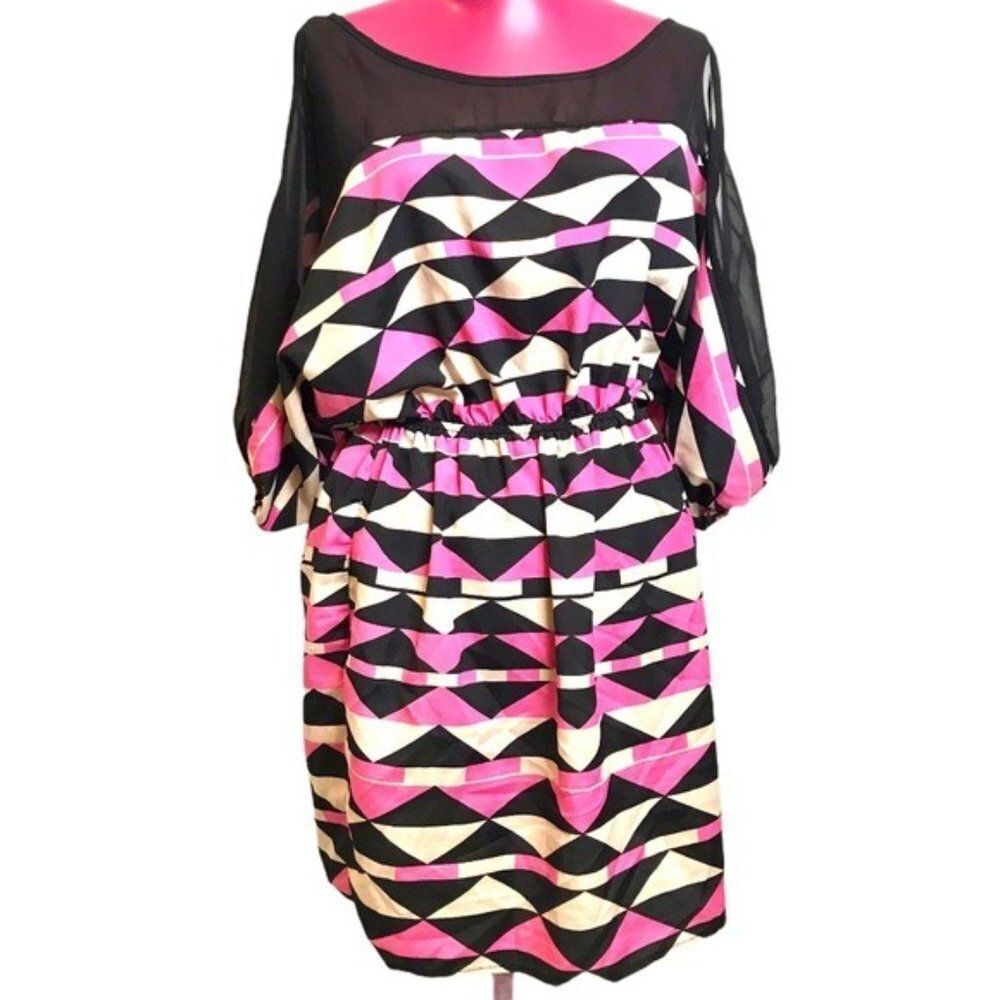 Soprano Geometric Cold Shoulder Dress sz L